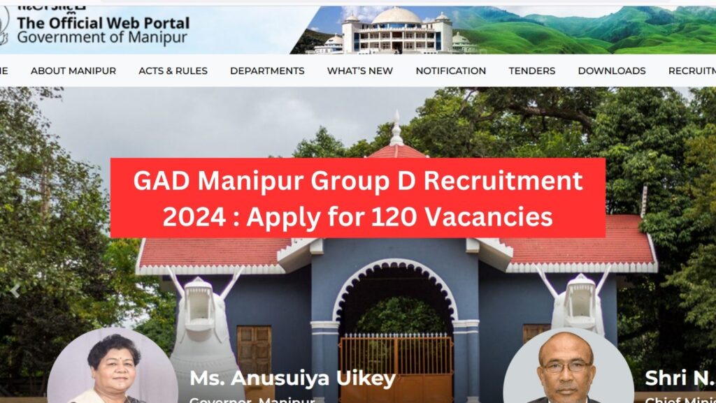 GAD Manipur Group D Recruitment 2024