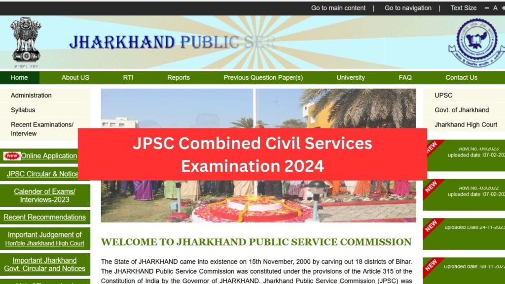 JPSC Combined Civil Services Examination 2024