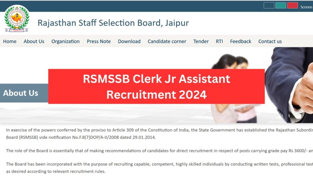 RSMSSB Clerk Jr Assistant Recruitment 2024